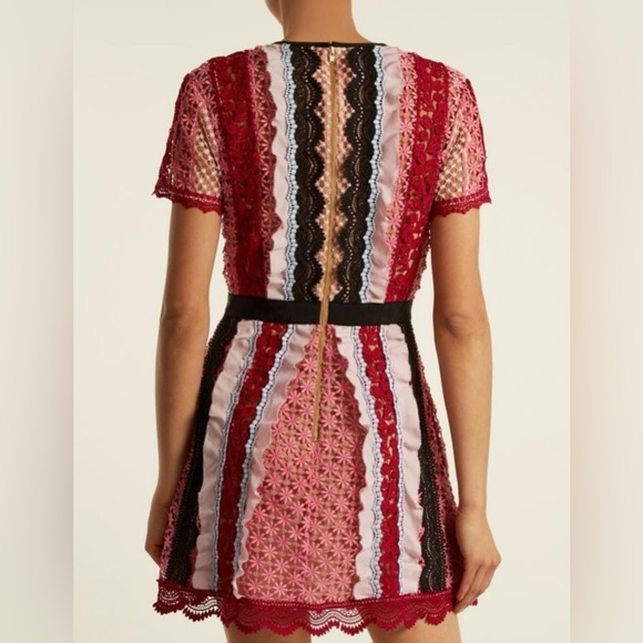 Self-Portrait Panelled Bellis Lace Trim Mini Dress (100% Authentic) - Picture 2 of 16